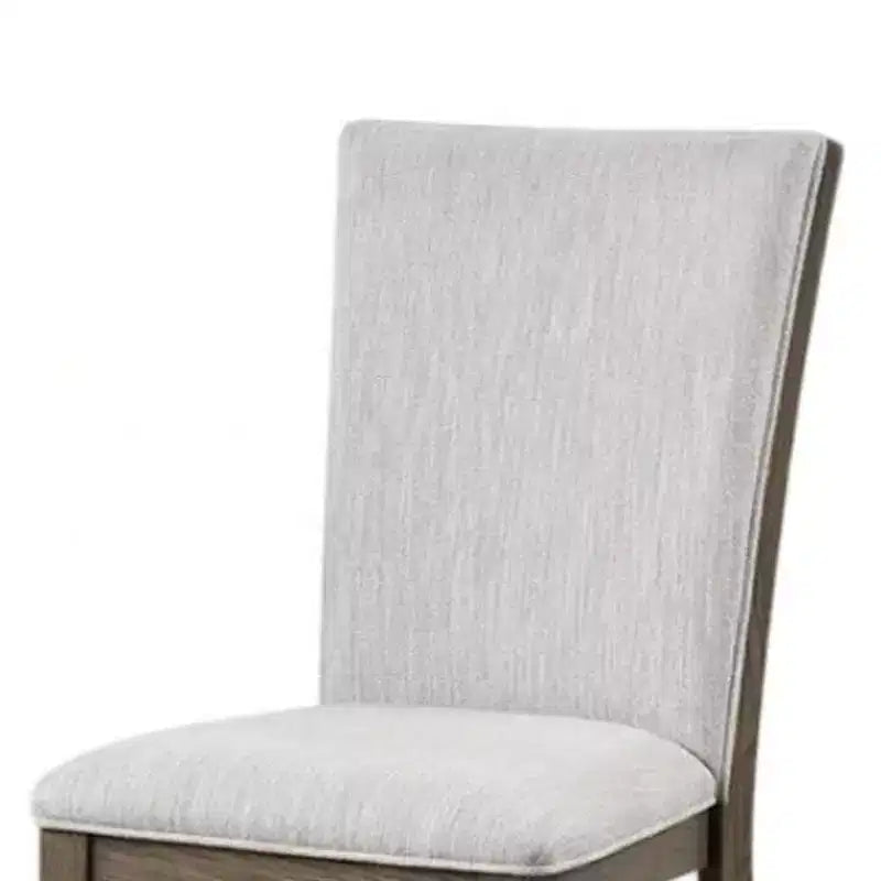 Lot de 2 chaises de salle à manger Royal Hampton, bois de chêne brun, tissu et mousse gris