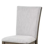 Lot de 2 chaises de salle à manger Royal Hampton, bois de chêne brun, tissu et mousse gris