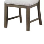 Lot de 2 chaises de salle à manger Royal Hampton, bois de chêne brun, tissu et mousse gris