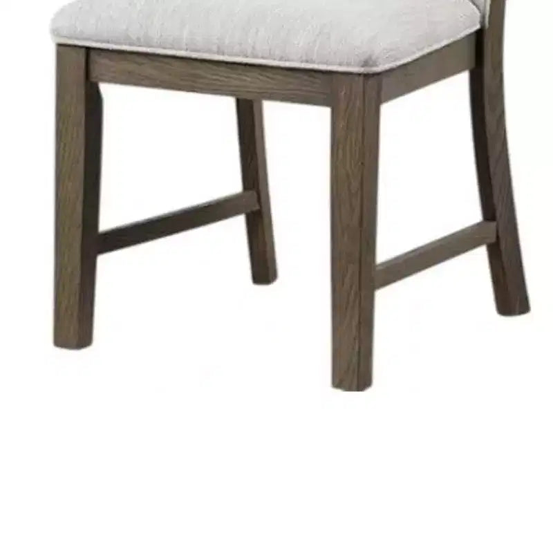 Lot de 2 chaises de salle à manger Royal Hampton, bois de chêne brun, tissu et mousse gris