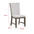 Lot de 2 chaises de salle à manger Royal Hampton, bois de chêne brun, tissu et mousse gris