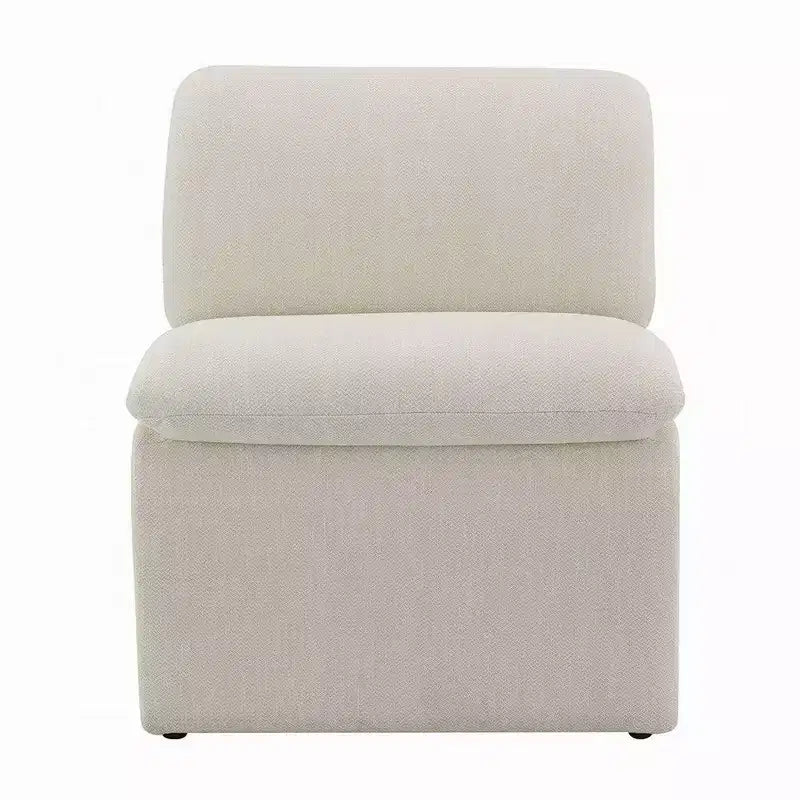 Fauteuil d'appoint Royal Hampton, base ouverte incurvée, sans accoudoirs, en bouclé ivoire moderne
