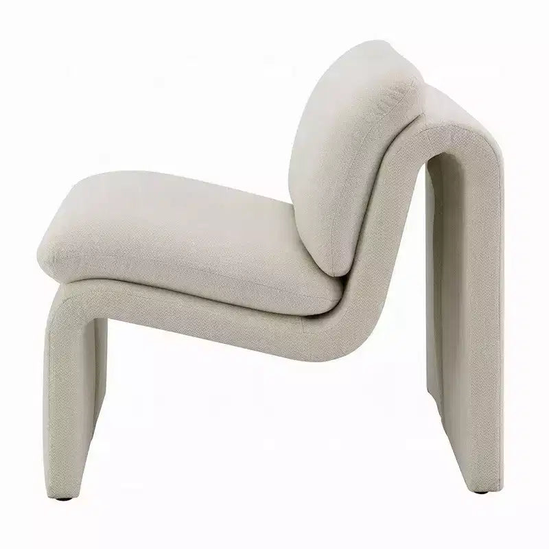 Fauteuil d'appoint Royal Hampton, base ouverte incurvée, sans accoudoirs, en bouclé ivoire moderne