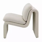 Fauteuil d'appoint Royal Hampton, base ouverte incurvée, sans accoudoirs, en bouclé ivoire moderne