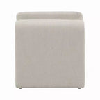 Fauteuil d'appoint Royal Hampton, base ouverte incurvée, sans accoudoirs, en bouclé ivoire moderne