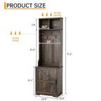 Meuble à chaussures de style rustique pour entrée avec rangement compact pour manteaux, doté de 5 patères, comprend un espace de rangement pour chaussures, idéal pour les entrées et les couloirs.