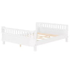 Lit plateforme intégral Bellemave avec barrières de sécurité et clôture amovible, lit plateforme en bois massif pour enfants, blanc