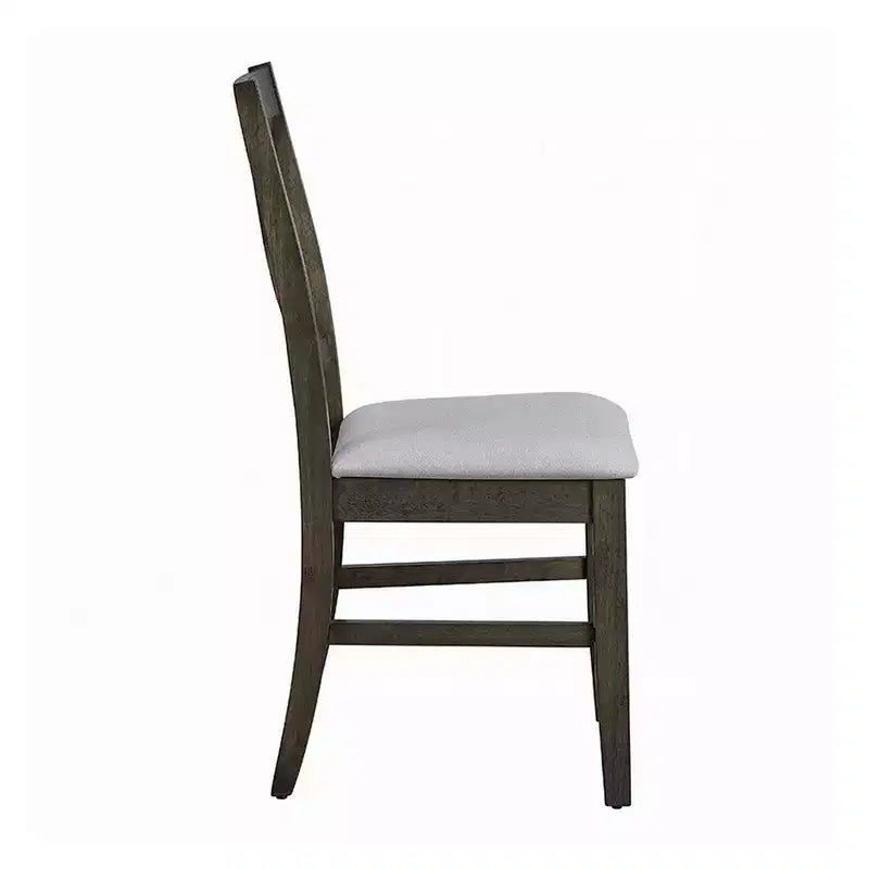 Lot de 2 chaises de salle à manger Royal Hampton, dossier en X style fermier, rembourrées gris et beige
