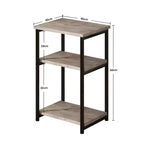 Table d'appoint rustique à 3 niveaux pour petits espaces, petite table d'appoint de ferme en bois avec étagères de rangement, table de chevet fine pour chambre, salon, bureau
