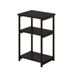 Table d'appoint rustique à 3 niveaux pour petits espaces, petite table d'appoint de ferme en bois avec étagères de rangement, table de chevet fine pour chambre, salon, bureau
