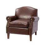 Fauteuil transitoire Gianluigi en cuir vegan avec garniture cloutée pour chambre et salon | ART OF LIVING DESIGNS