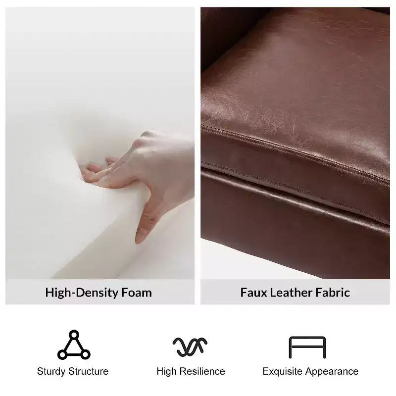 Fauteuil transitoire Gianluigi en cuir vegan avec garniture cloutée pour chambre et salon | ART OF LIVING DESIGNS