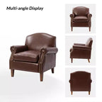 Fauteuil transitoire Gianluigi en cuir vegan avec garniture cloutée pour chambre et salon | ART OF LIVING DESIGNS