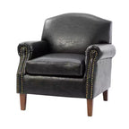 Fauteuil transitoire Gianluigi en cuir vegan avec garniture cloutée pour chambre et salon | ART OF LIVING DESIGNS