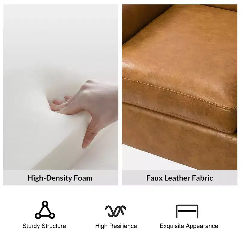 Fauteuil transitoire Gianluigi en cuir vegan avec garniture cloutée pour chambre et salon | ART OF LIVING DESIGNS