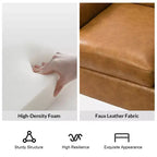 Fauteuil transitoire Gianluigi en cuir vegan avec garniture cloutée pour chambre et salon | ART OF LIVING DESIGNS