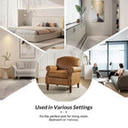 Fauteuil transitoire Gianluigi en cuir vegan avec garniture cloutée pour chambre et salon | ART OF LIVING DESIGNS
