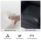 Fauteuil transitoire Gianluigi en cuir vegan avec garniture cloutée pour chambre et salon | ART OF LIVING DESIGNS