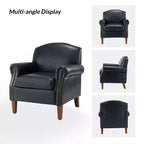 Fauteuil transitoire Gianluigi en cuir vegan avec garniture cloutée pour chambre et salon | ART OF LIVING DESIGNS