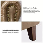 Fauteuil transitoire Gianluigi en cuir vegan avec garniture cloutée pour chambre et salon | ART OF LIVING DESIGNS