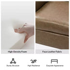 Fauteuil transitoire Gianluigi en cuir vegan avec garniture cloutée pour chambre et salon | ART OF LIVING DESIGNS