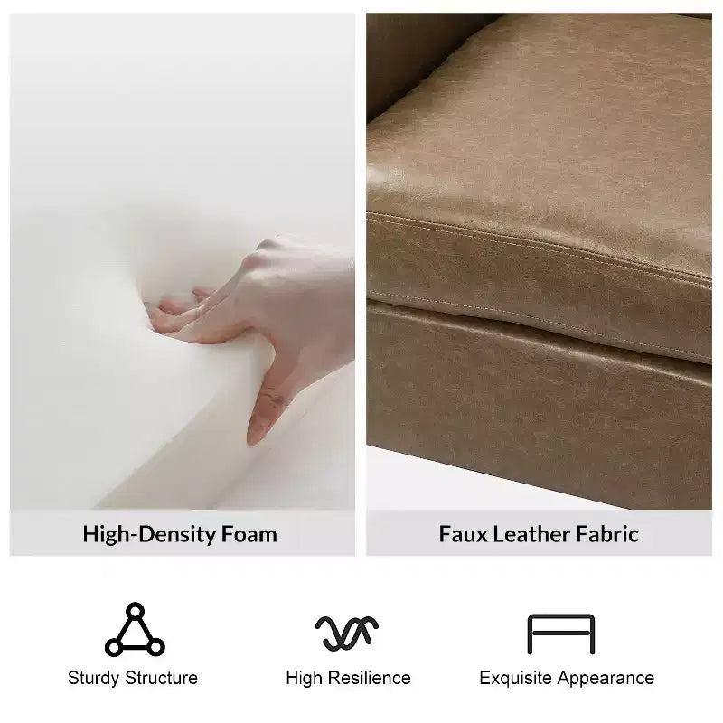 Fauteuil transitoire Gianluigi en cuir vegan avec garniture cloutée pour chambre et salon | ART OF LIVING DESIGNS