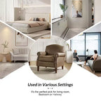 Fauteuil transitoire Gianluigi en cuir vegan avec garniture cloutée pour chambre et salon | ART OF LIVING DESIGNS
