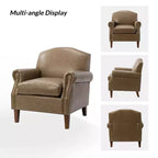 Fauteuil transitoire Gianluigi en cuir vegan avec garniture cloutée pour chambre et salon | ART OF LIVING DESIGNS