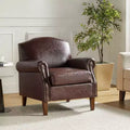 Fauteuil transitoire Gianluigi en cuir vegan avec garniture cloutée pour chambre et salon | ART OF LIVING DESIGNS
