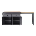 Îlot de cuisine et chariot de rangement Whisen 74.5 avec table à manger extensible, étagère à épices et 2 tiroirs