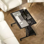 Bureau Debout HOMCOM avec Prises Électriques, Bureau Réglable en Hauteur avec Plateau Inclinable, Roues Verrouillables, Étagère, pour Bureau à Domicile