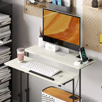 Bureau Debout HOMCOM avec Prises Électriques, Bureau Réglable en Hauteur avec Plateau Inclinable, Roues Verrouillables, Étagère, pour Bureau à Domicile