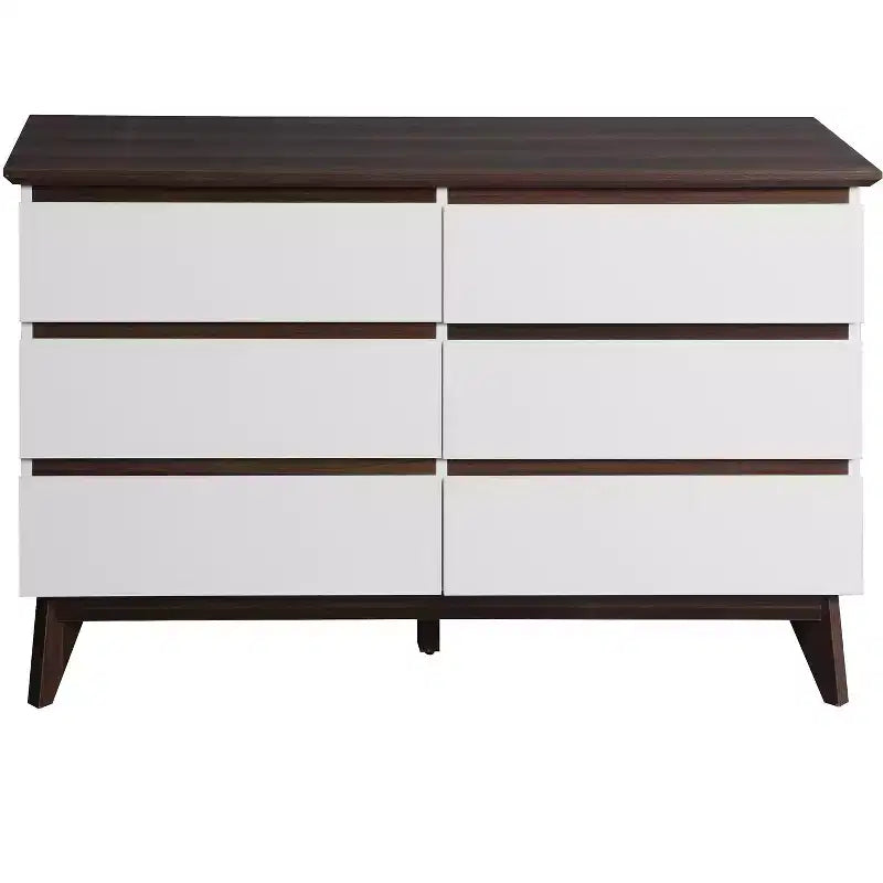 Commode de rangement moderne en bois GDFStudio Silas 47 avec 6 tiroirs