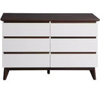 Commode de rangement moderne en bois GDFStudio Silas 47 avec 6 tiroirs