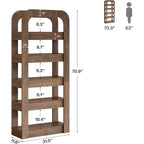 Étagère Lantine de 180 cm de haut, bibliothèque à 5 niveaux avec étagères ouvertes, unité de rangement de style industriel pour bureau à domicile