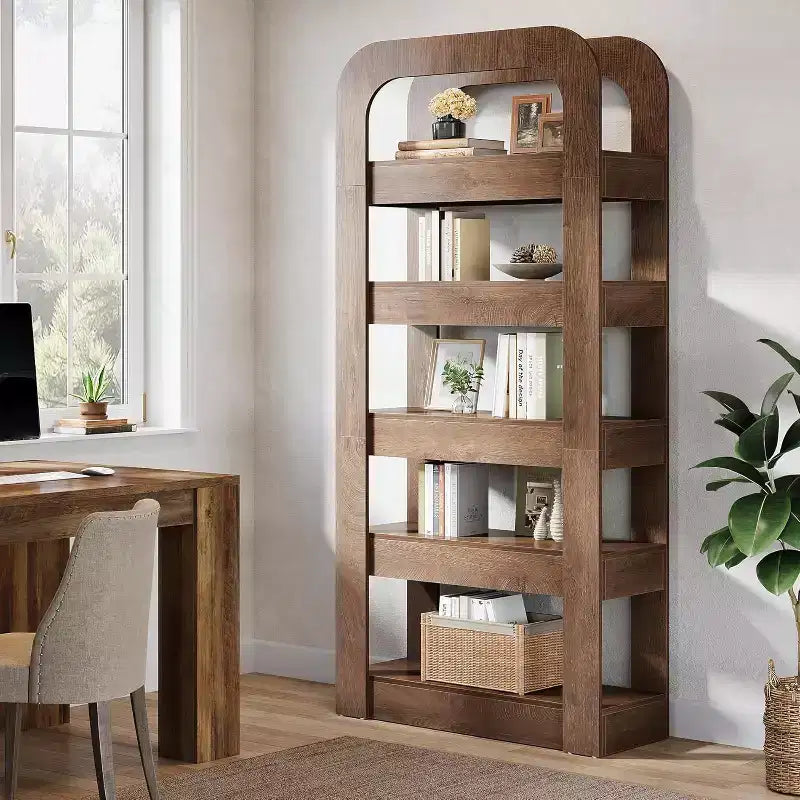 Étagère Lantine de 180 cm de haut, bibliothèque à 5 niveaux avec étagères ouvertes, unité de rangement de style industriel pour bureau à domicile