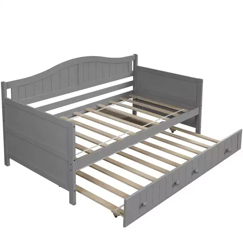 Lit de repos en bois Luxystar avec lit gigogne coulissant pour chambre à coucher et salon