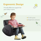 Fauteuil à bascule pour enfant Whisen avec poche latérale, fauteuil pour tout-petit en cuir PU, cadeau pour enfants - Gris
