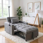 MAYEERTY Canapé-lit convertible 2 en 1 avec lit gigogne, canapé double moderne, lit réglable pour salon, gris foncé