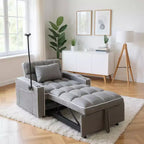 MAYEERTY Canapé-lit convertible 2 en 1 avec lit gigogne, canapé double moderne, lit réglable pour salon, gris foncé