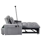 MAYEERTY Canapé-lit convertible 2 en 1 avec lit gigogne, canapé double moderne, lit réglable pour salon, gris foncé