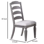 Lot de 2 chaises de salle à manger Royal Hampton, Sculptées, à dossier échelle, Bois gris clair