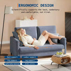 Canapé de salon de 131,8 cm, canapé double de lecture en chenille, convient aux chambres à coucher, canapé décoratif de salon sans outils, fauteuil confortable