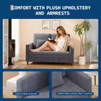 Canapé de salon de 131,8 cm, canapé double de lecture en chenille, convient aux chambres à coucher, canapé décoratif de salon sans outils, fauteuil confortable