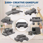 Ensemble de canapé pour enfants, ensemble de canapé de jeu modulaire 13 pièces pour enfants avec housses de canapé en velours amovibles et lavables et canapé de sol convertible en mousse.