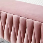 Banc de rangement, banc d'entrée, banc de bout de lit, ottoman, banc de chambre en velours capitonné avec pieds dorés 40 Noir
