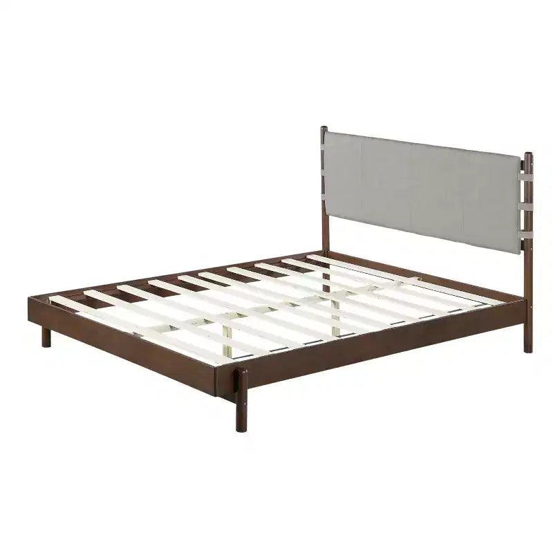 Cadre de lit Queen/King, lit plateforme en bois avec tête de lit - ModernLuxe