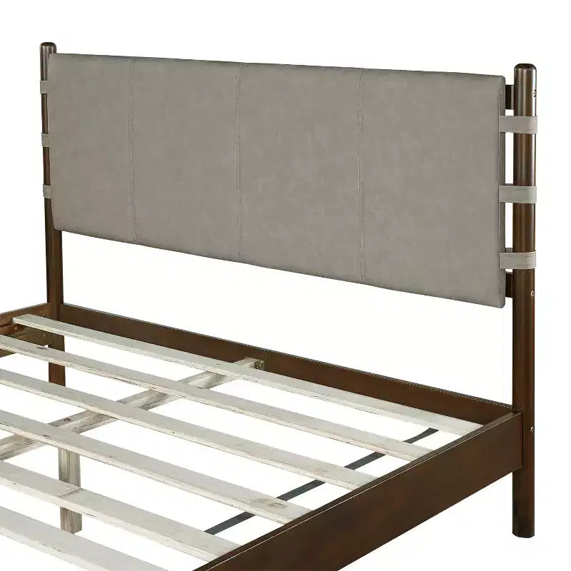 Cadre de lit Queen/King, lit plateforme en bois avec tête de lit - ModernLuxe