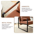 Fauteuil d'appoint en cuir PU classique Zeus & Ruta avec cadre en métal, design ergonomique
