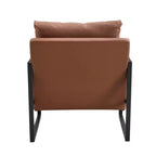 Fauteuil d'appoint en cuir PU classique Zeus & Ruta avec cadre en métal, design ergonomique